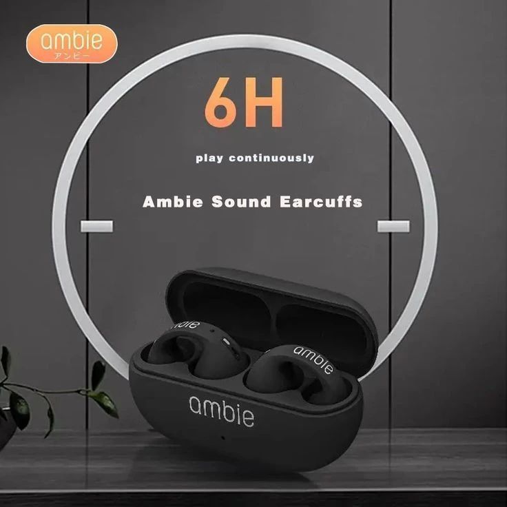 Ambie Sound Earcuffs | Wireless Earphone | 6 Hours Playback | Bluetooth 5.2 | IPX5 Waterproof | Air Pods