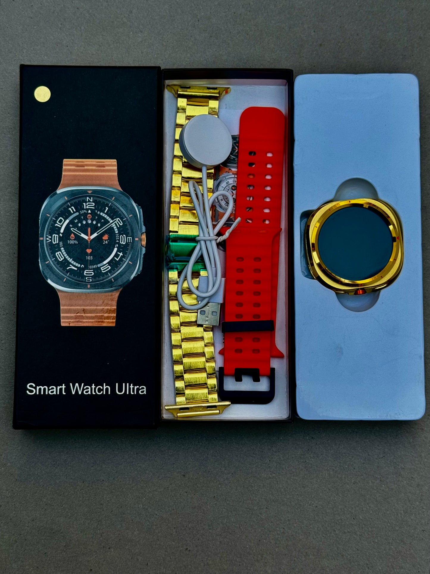 Samsung Smart Watch Ultra Gold Edition + Apple Headphones