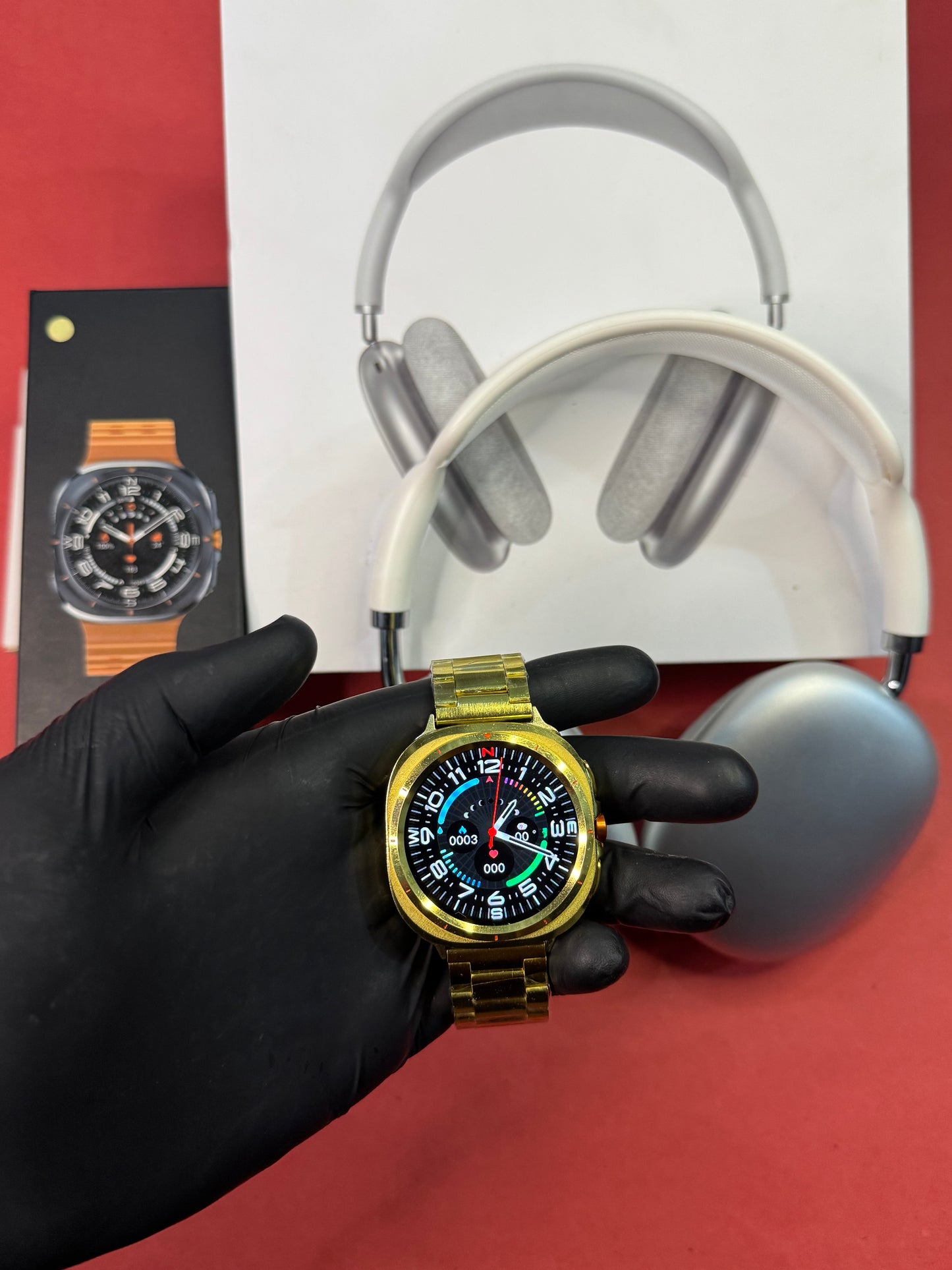 Samsung Smart Watch Ultra Gold Edition + Apple Headphones
