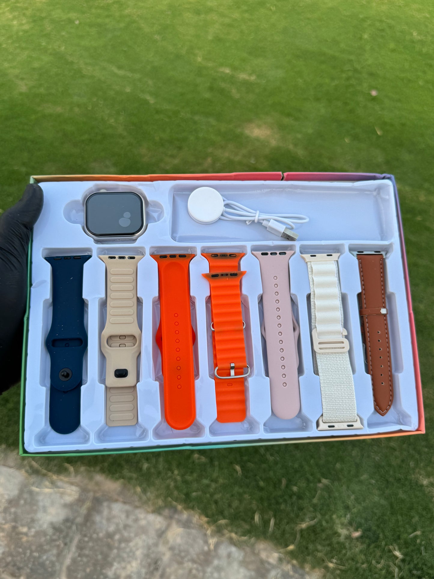 T24 Pro Max Smart Watch 7-in-1 Straps [ Leather Strap ]