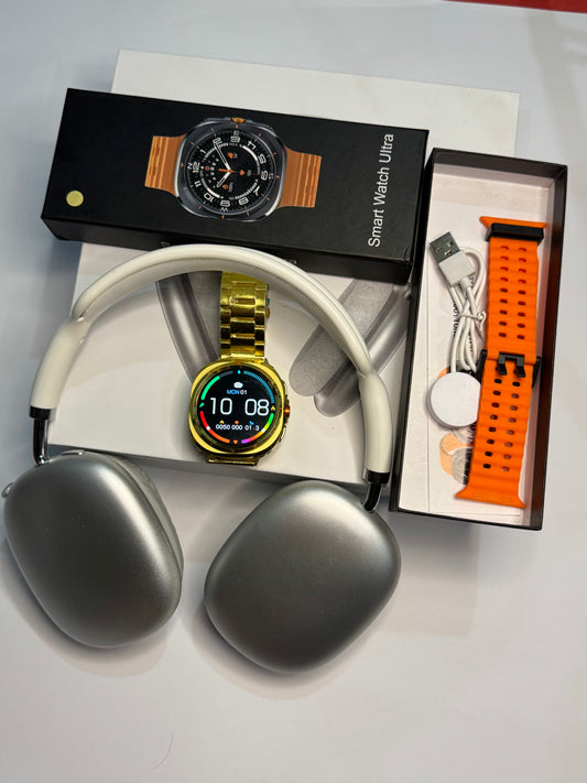 Samsung Smart Watch Ultra Gold Edition + Apple Headphones