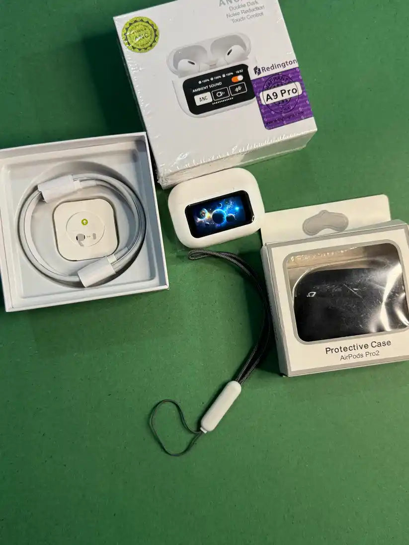 A9 Pro Touch Screen LED-ANC Airpods With Case - [ IMPORTED STOCK! ]